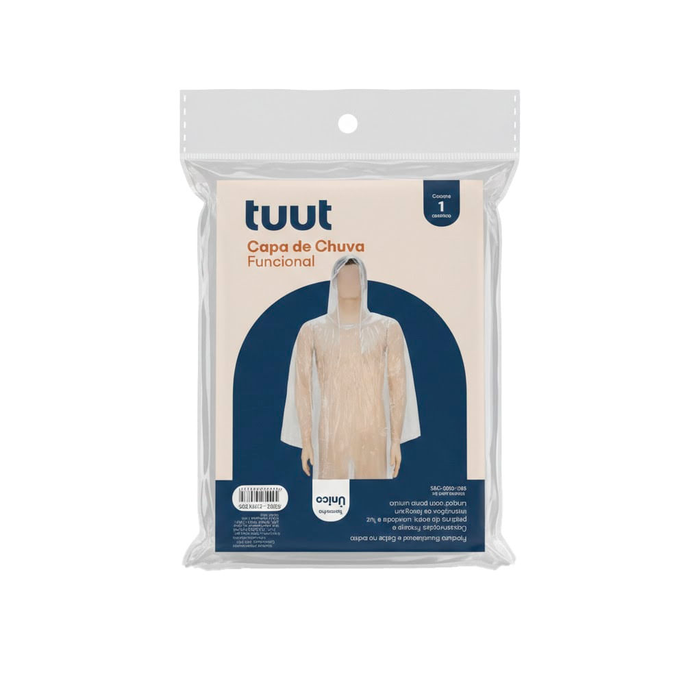Capa de Chuva Funcional Tuut Tamanho Único Sortida com Manga 1 unidade em Oferta na Shopee