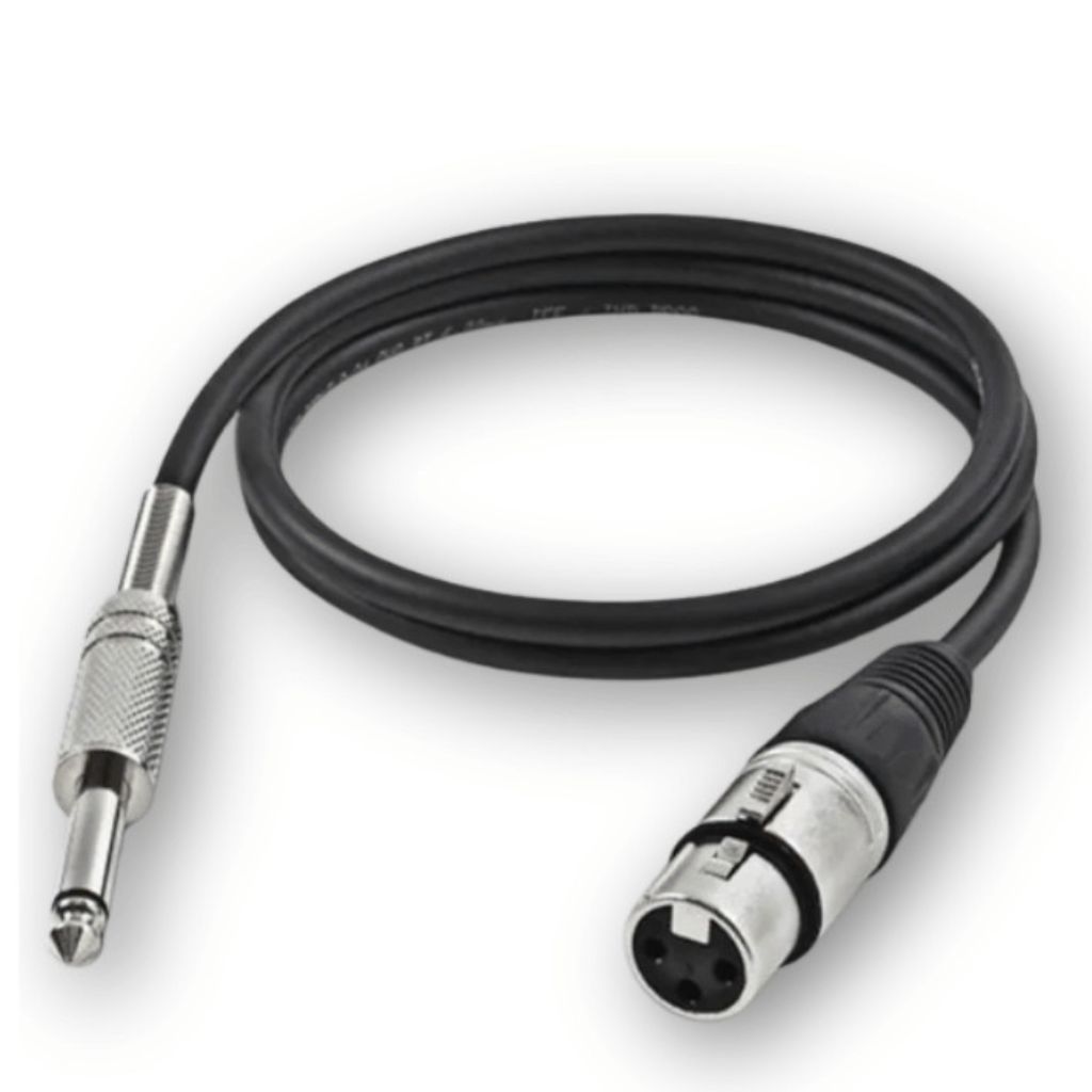 Cabo Microfone P10 Macho Para XLR Fêmea Mono 3 Metros Premium