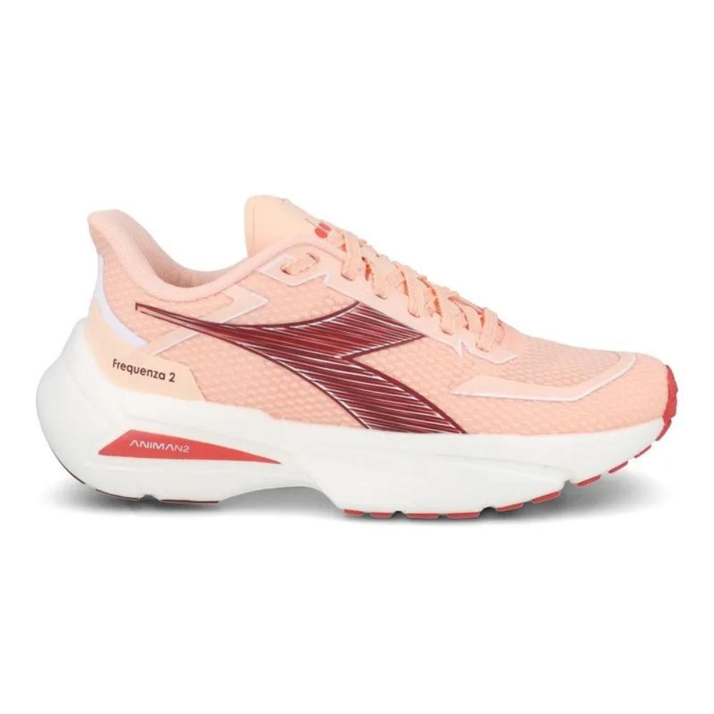 Tênis Corrida Feminino Diadora Frequenza 2  Rosa E Branco