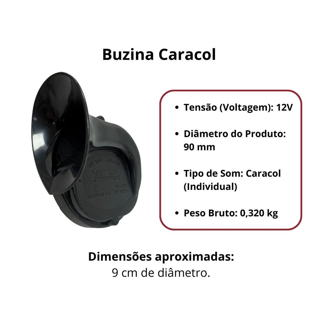 Buzina Caracol 12v Para Fiat Palio ED EL EDX Palio Weekend 1997 a 2018 Vetor VT209 — imagem 2 de 2