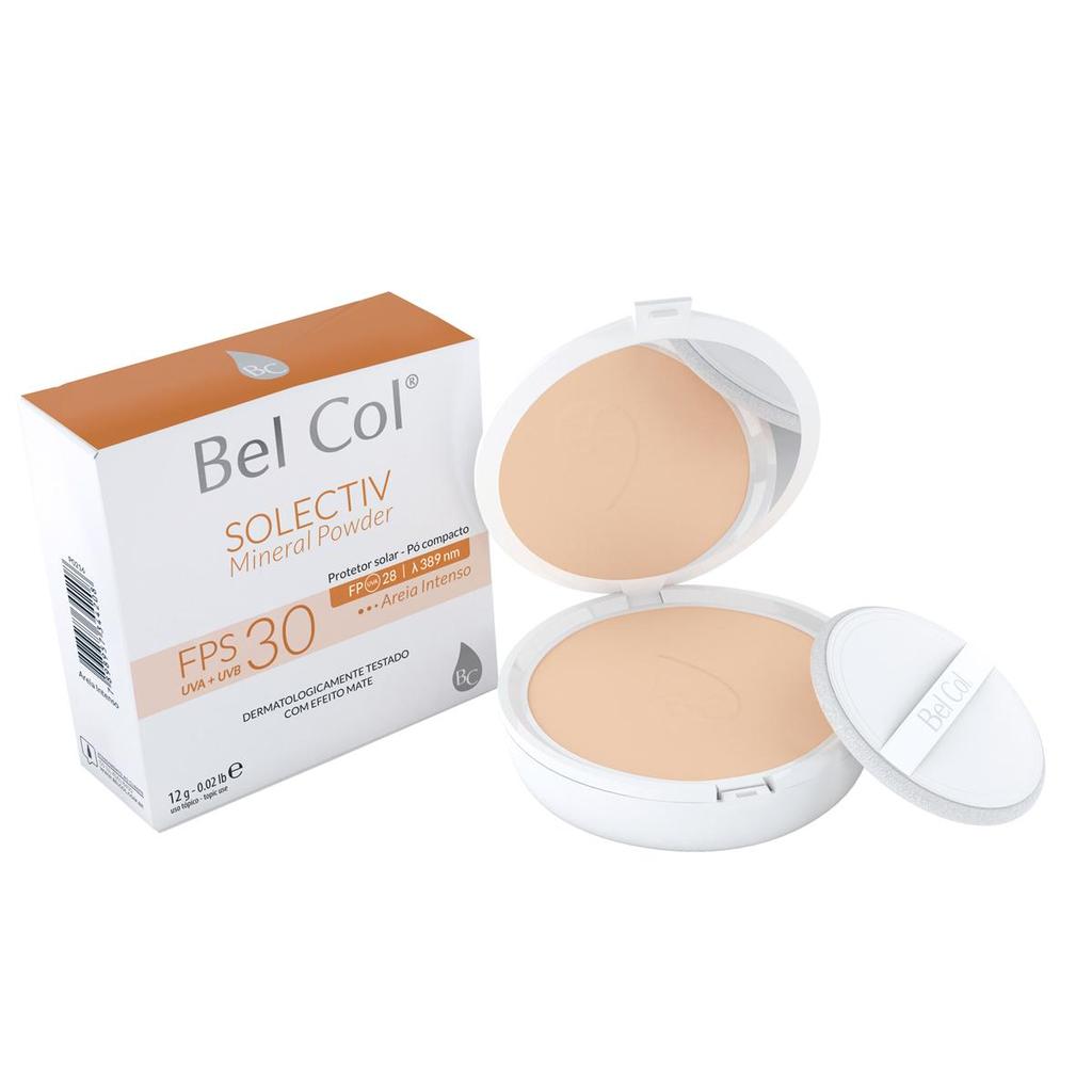 Pó Compacto Protetor Solar Solectiv FPS 30 Bel Col em Oferta na Shopee
