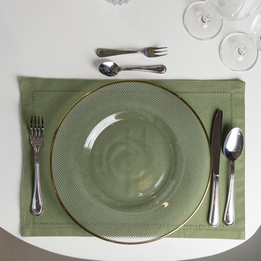 Sousplat com Fio de Ouro Thin Edge 33cm Cristal Wolff