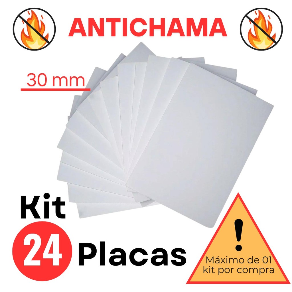 Kit 24 Placas de Isopor 3cm Isolamento Calor Som AntiChamas Reveste