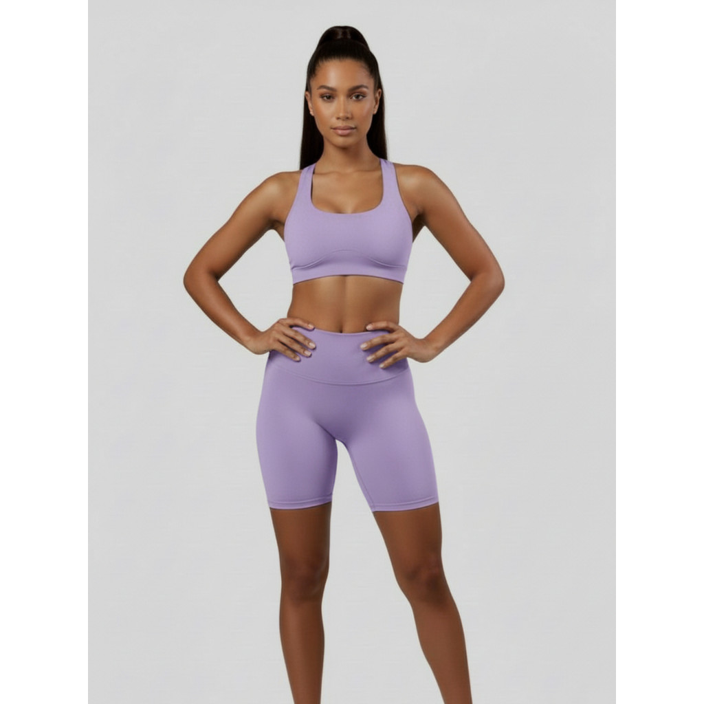 Conjunto Bermuda Short Top Blackout Zero Transparencia Treino Academia Casual