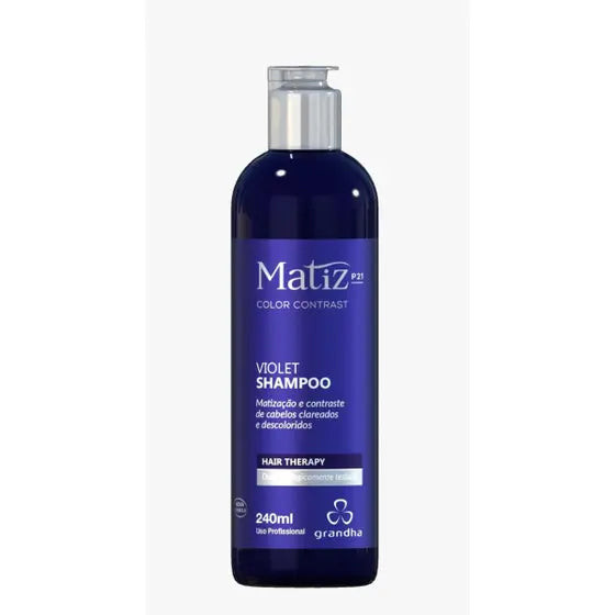 MATIZ P21 - Grandha VIOLET SHAMPOO Matizador Cabelo Loiro Grisalho 240ml