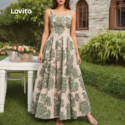 Lovito Longo Férias Vestido Floral de Festa Feminino Primavera/Verão LK2LD415