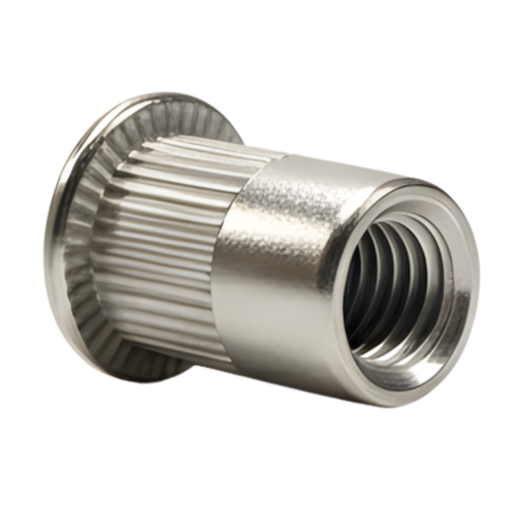 Kit 50pça Rebite Rosca Aba Plana Inox M6 Porca Rebite Repuxo