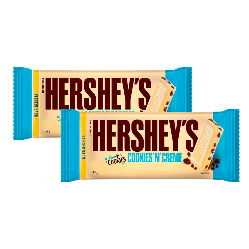 Kit 2 Chocolate Hershey's Cookies 'N' Creme 77g em Oferta na Shopee