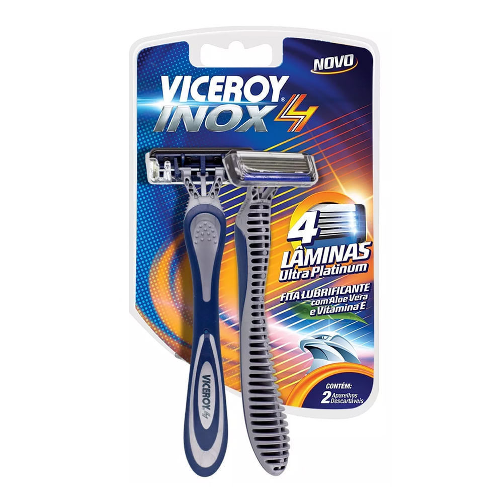 Aparelho de Barbear Viceroy Inox4 Descartável 2 Unidades em Oferta na Shopee