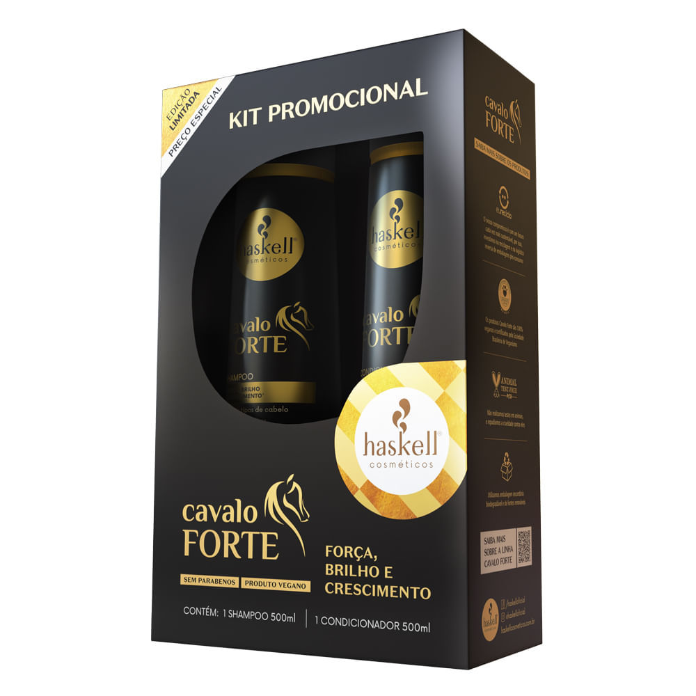 Shampoo + Condicionador Haskell Cavalo Forte 500ml cada em Oferta na Shopee