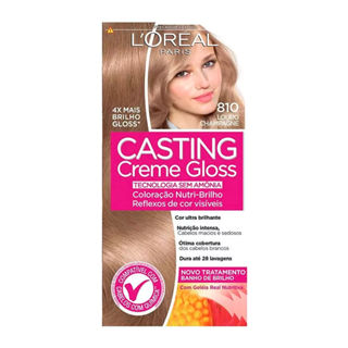 Tintura Creme Casting Creme Gloss L'oréal Louro Champagne 810 Kit em Oferta na Shopee