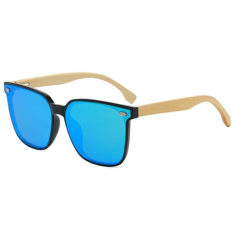 Óculos de Sol Retrô de Bambu para Homens, Óculos de Sol de Madeira para Mulheres, Óculos de Sol de Madeira com Lentes Es