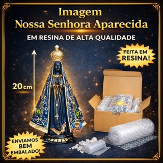 Imagem Nossa Senhora Aparecida de Resina 22 cm em Oferta na Shopee