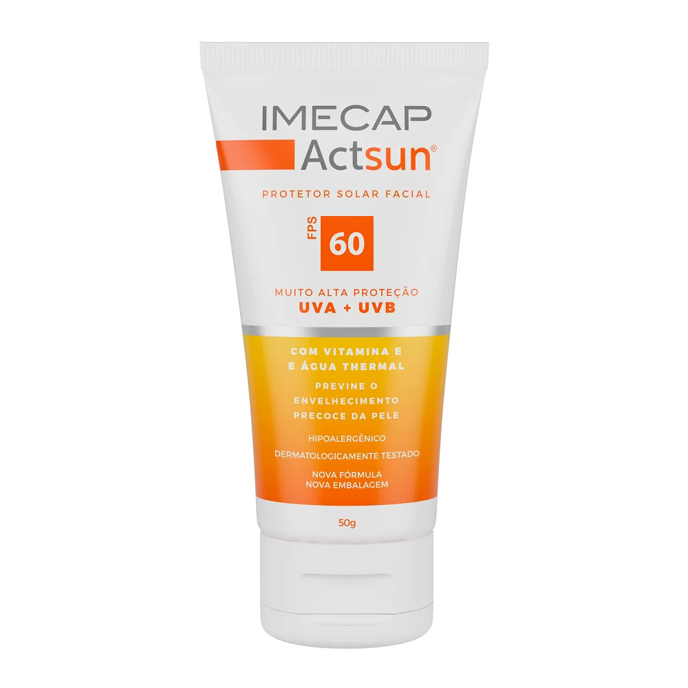 Protetor Solar Facial Imecap Actsun Fps60 50g Sem Cor