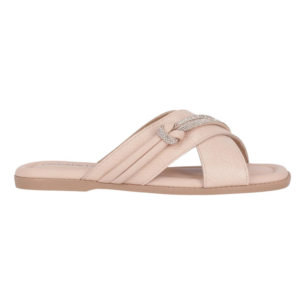 Rasteirinha Feminina Piccadilly Brilho Rosé Confortável Leve Elegante Casual Moda Feminina