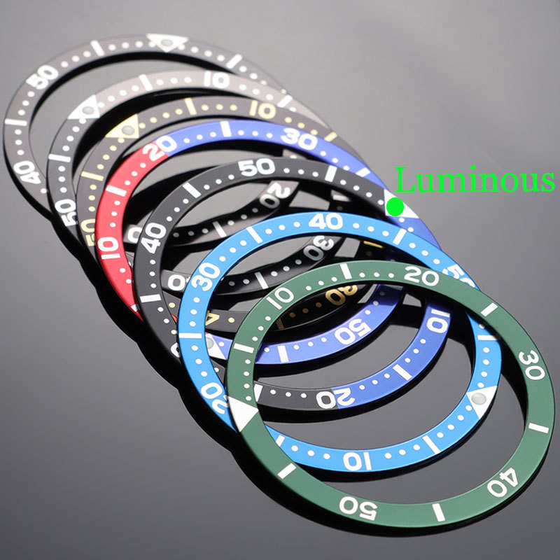 Inserção Luminosa Da Moldura Do Relógio , 38 * 31.5mm , Para Seiko SKX007 SKX009 , Mostrador , Caixa De Anel Plano De Al