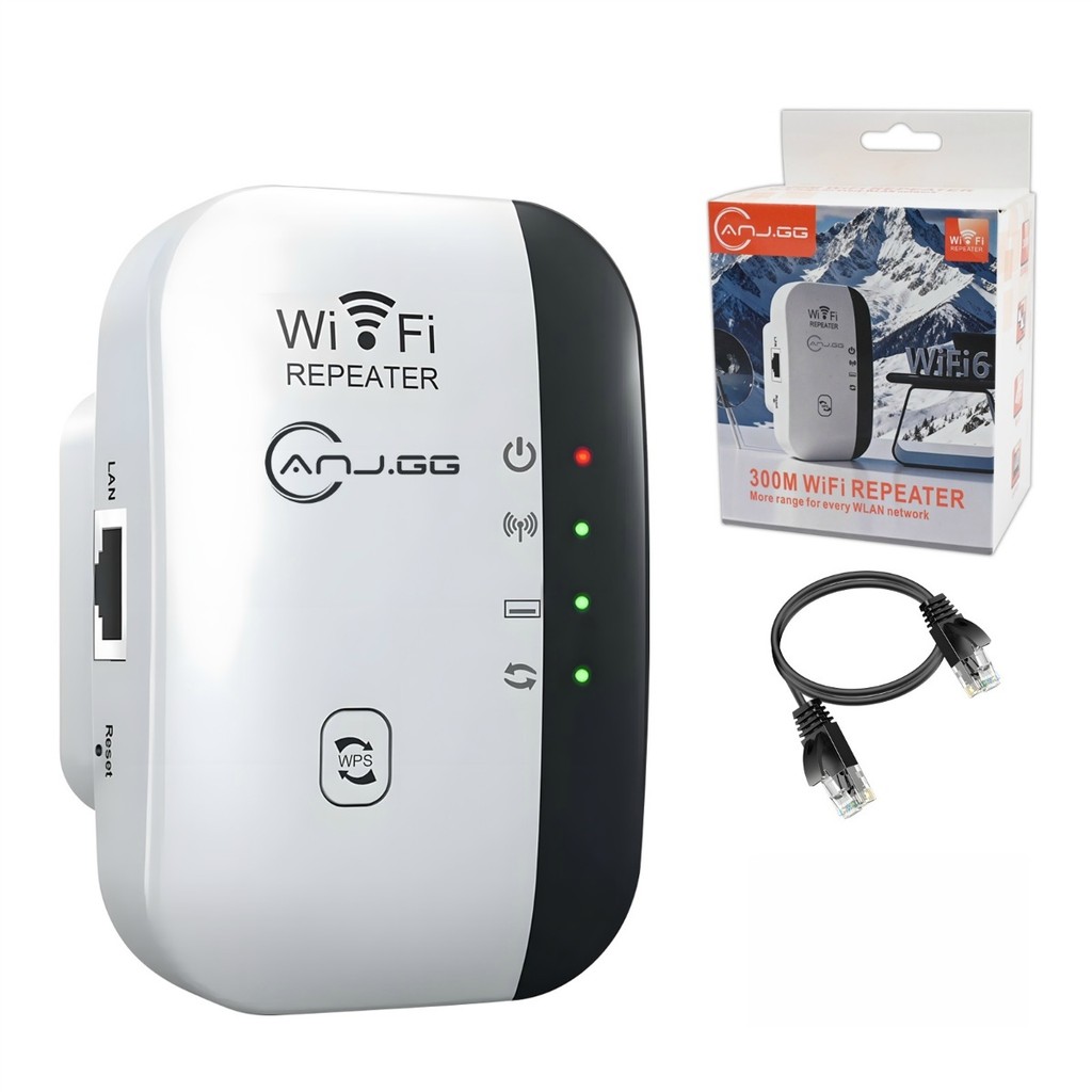 Repetidor WiFi 300Mbps Amplificador de Sinal Extensor WiFi com Porta LAN WPS Fácil Instalação