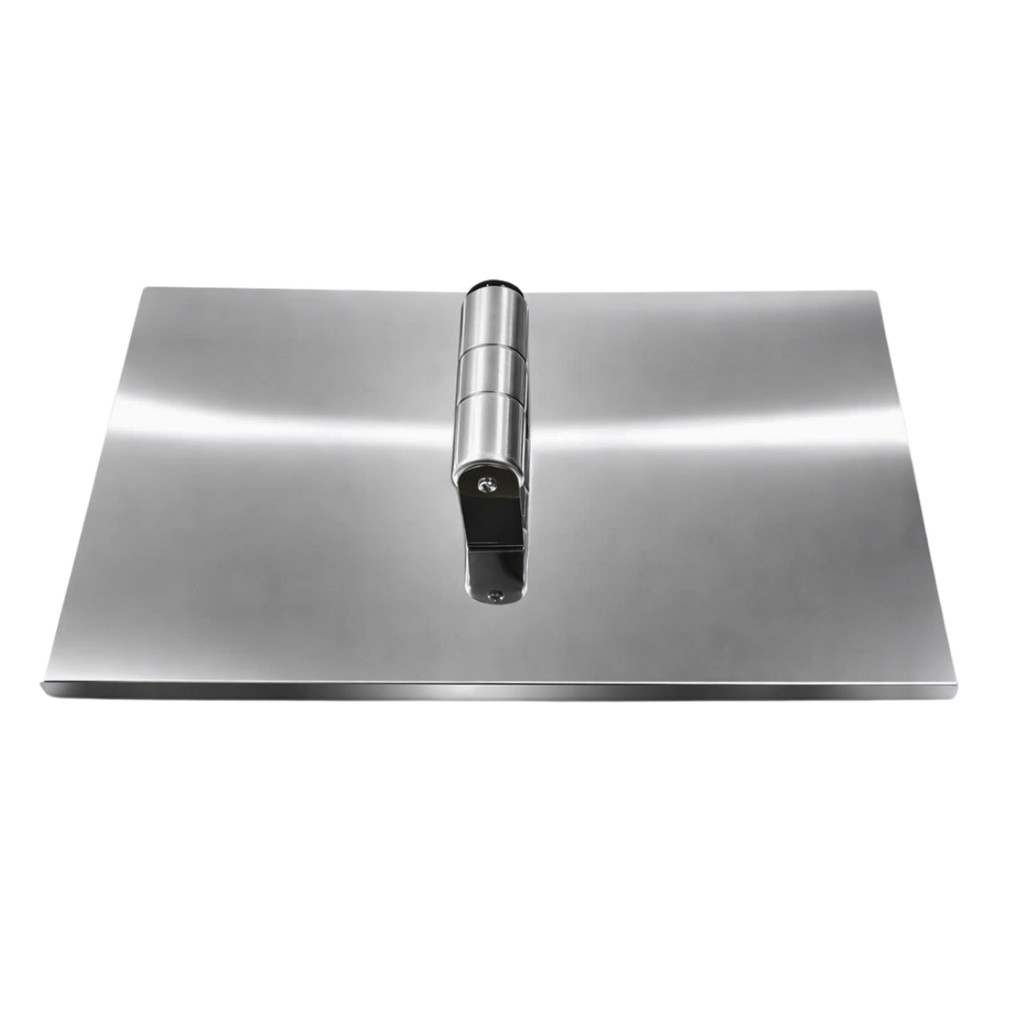 Tampa De Inox 40x25cm Para Fogão a Lenha Cabo Madeira