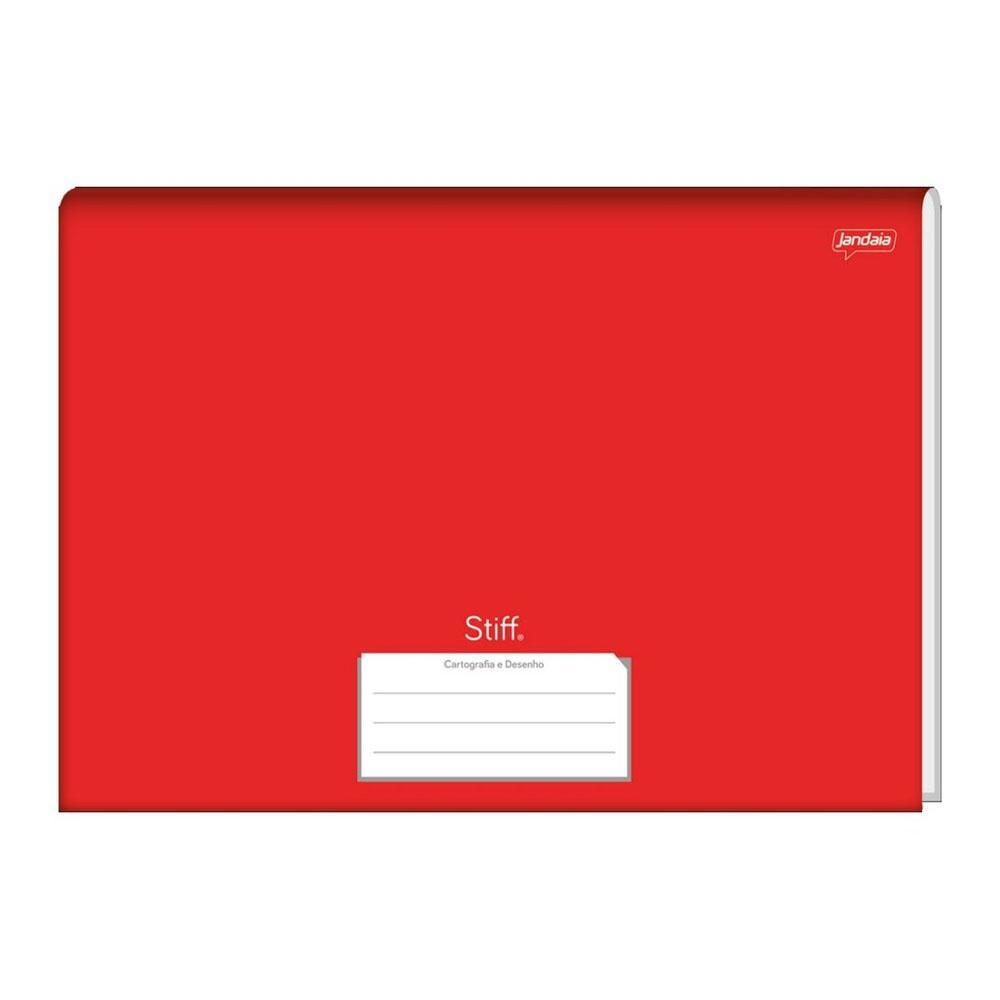 Caderno Cartografia e Desenho 20x27,5cm Brochura 96 Folhas Stiff Vermelho Jandaia