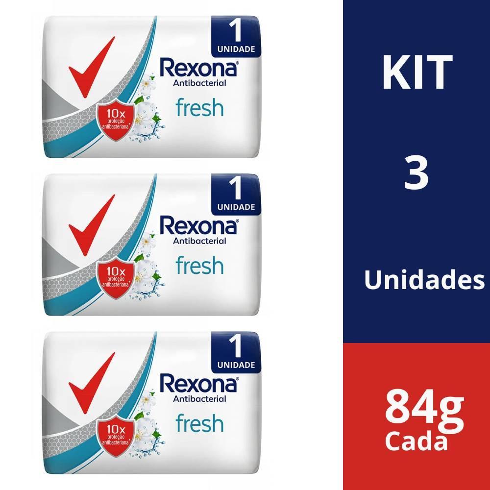 Sabonete Rexona Barra Antibacterial 84G Fresh Kit com 3 Unidades em Oferta na Shopee