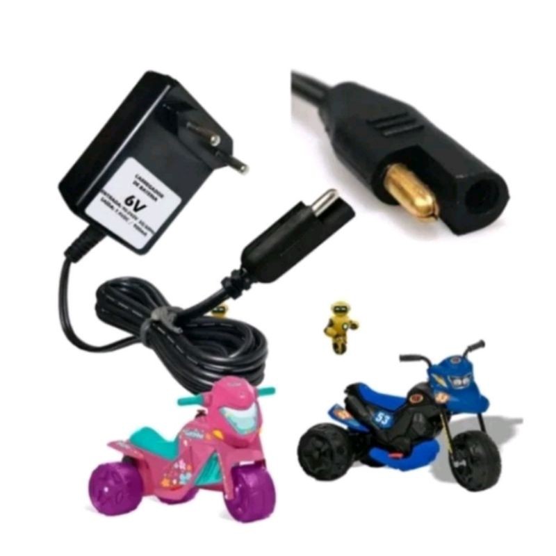 Fonte Carregador 6v 900ma P/ Carrinho Moto Elétrica Biemme Bandeirante Toys Magic