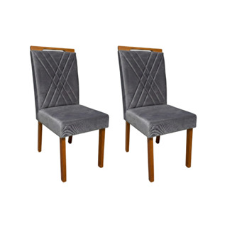 Kit c/ 2 Cadeiras em Madeira Maciça - Confortse  - Tecido Veludo Linha Alta em Oferta na Shopee