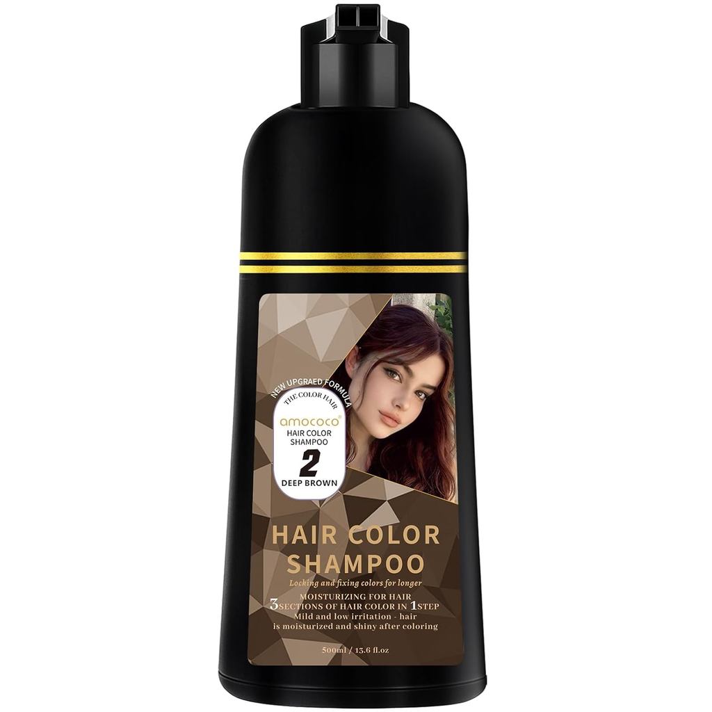 Shampoo Tonalizante, 3 em 1 para Cobertura de Cabelos Brancos, Tintura Capilar em Um Passo, Shampoos para Cabelos com Co