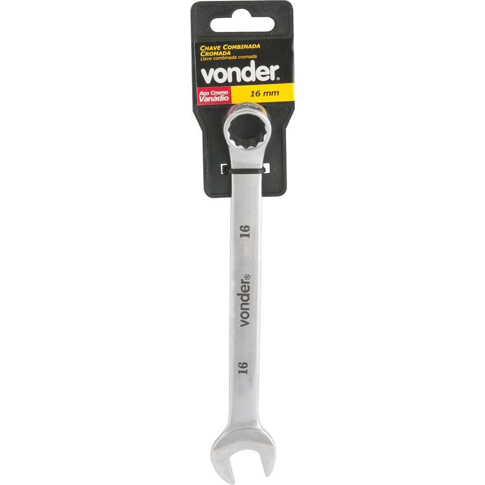Chave combinada 16mm cromo vanádio cromada cartela - Vonder em Oferta na Shopee