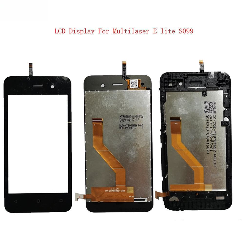 Tela LCD de 4,0 polegadas para celular, compatível com Multilaser E lite S099, painel digital sensível ao toque.