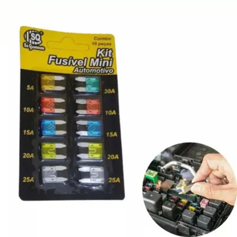 Fusível Automotivo Pequeno Lâmina Mini 05a Até 30a Premium Utilidades