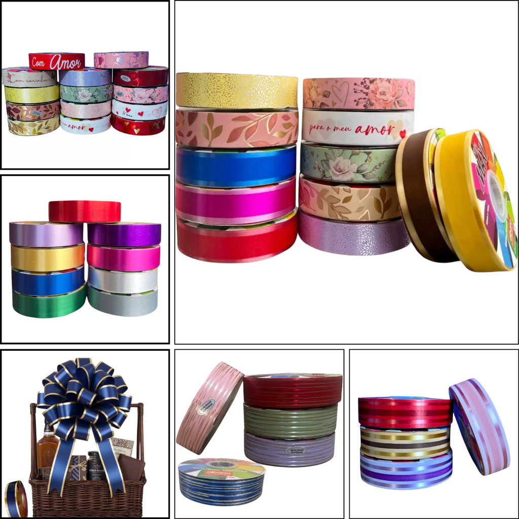 Fita Maxi Albano Estampada/ Decorada 32mm x 100m Laço Bola / Decorativa