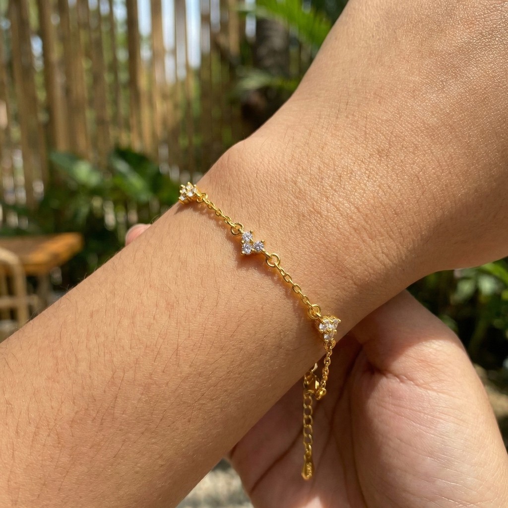 Pulseira Vnox Zircon Em Formato De Coração Ouro, Pulseiras Requintadas Para Uso Diário · foto 2