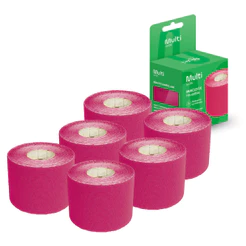 Kit 6 Fitas Kinésio 5x500cm Rosa Multi Saúde - HC0281K