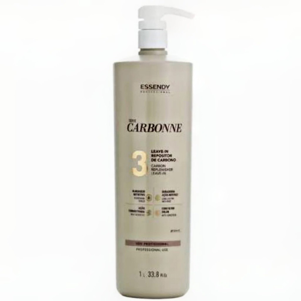 Leave-in Repositor Série Carbonne 1L Essendy Profissional - Tratamento Capilar para todos os cabelos Nutrição Intensa -