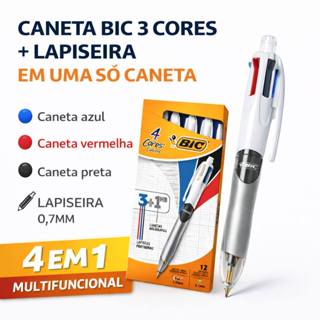 Caneta Esferográfica 3 Cores Com Lapiseira 0.7mm - BIC em Oferta na Shopee