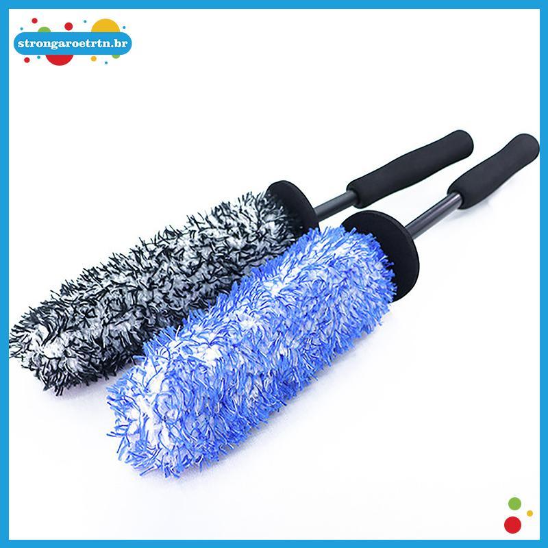 strongaroetrtn Rodas Escova Lavagem De Carro Super Microfibra Premium Alça Antiderrapante Fácil De Limpar Jantes Raios R