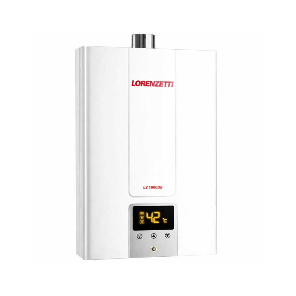 Aquecedor De Água À Gás Lorenzetti Lz 1600De Glp Digital Branco 15L/min Exaustão Forçada Bivolt