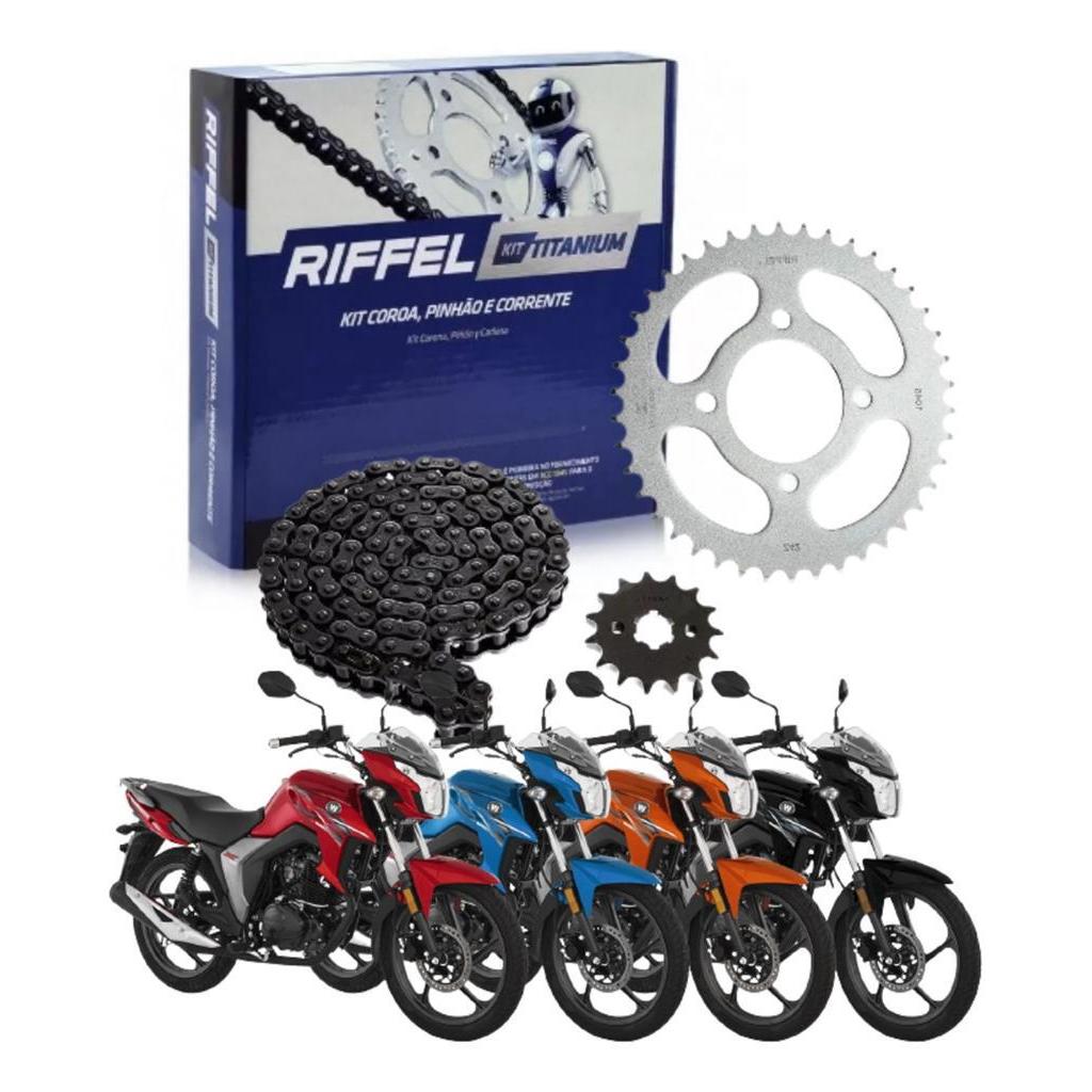 Kit Relação Tração Haojue Dk150 S Dk150 Cbs 2017-2022 Riffel