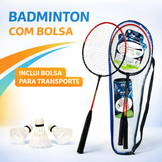 Kit Badminton Esporte 2 Raquetes 3 Petecas Bolsa de Transporte Completo Divertido  Original Lazer em Oferta na Shopee