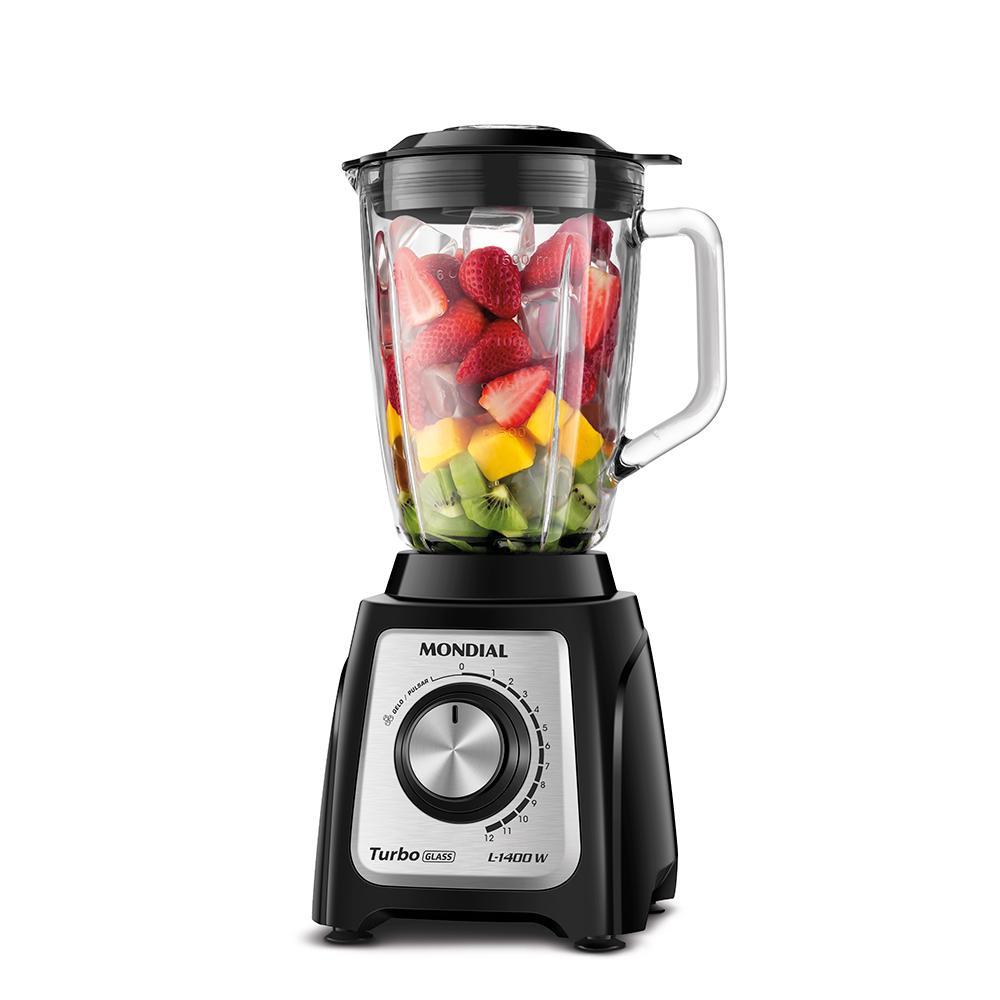 Liquidificador Mondial Turbo Glass L-1400-GI em Oferta na Shopee