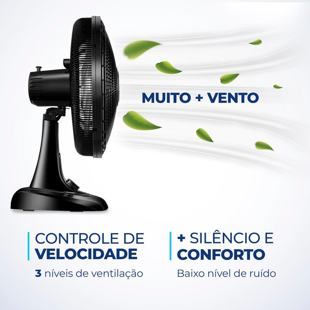 Ventilador de Mesa 40Cm 6 Pás Preto Mondial VSP40 127V em Oferta na Shopee