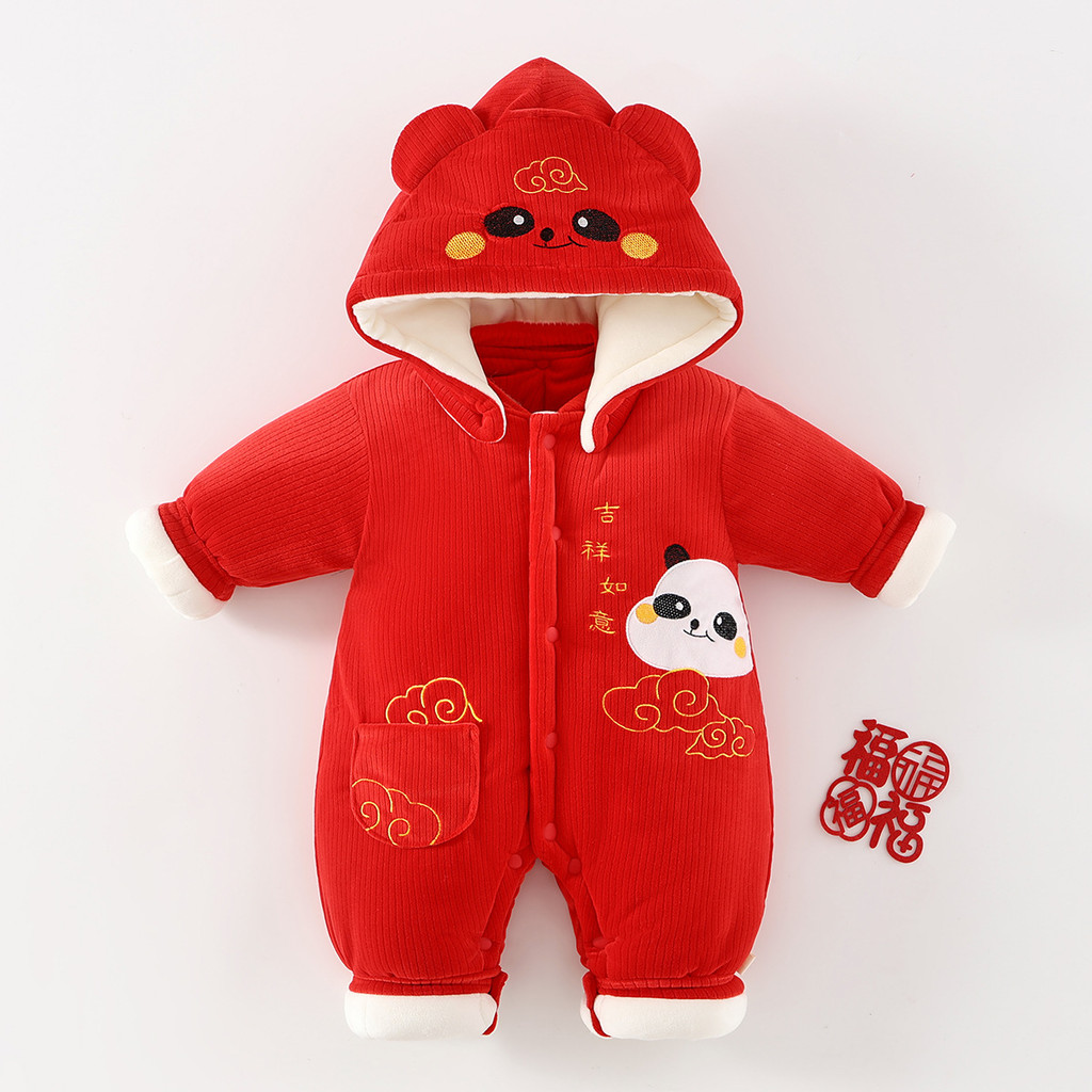 Bebê bebê roupas de inverno roupas de algodão outono inverno acolchoado macacão engrossado roupas de mês inteiro manter 