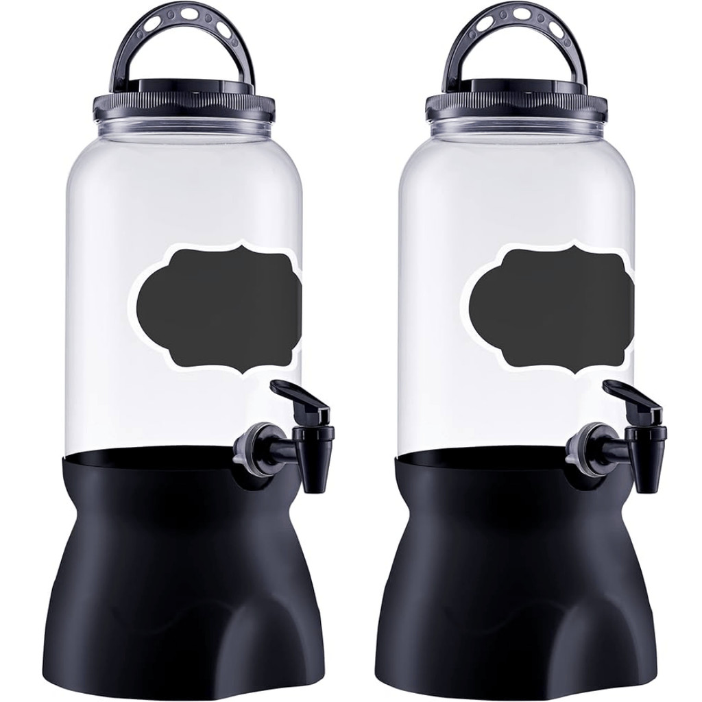 Kit 02 Suqueira Torneira Base Lousa Preta Agua Suco 3600ml