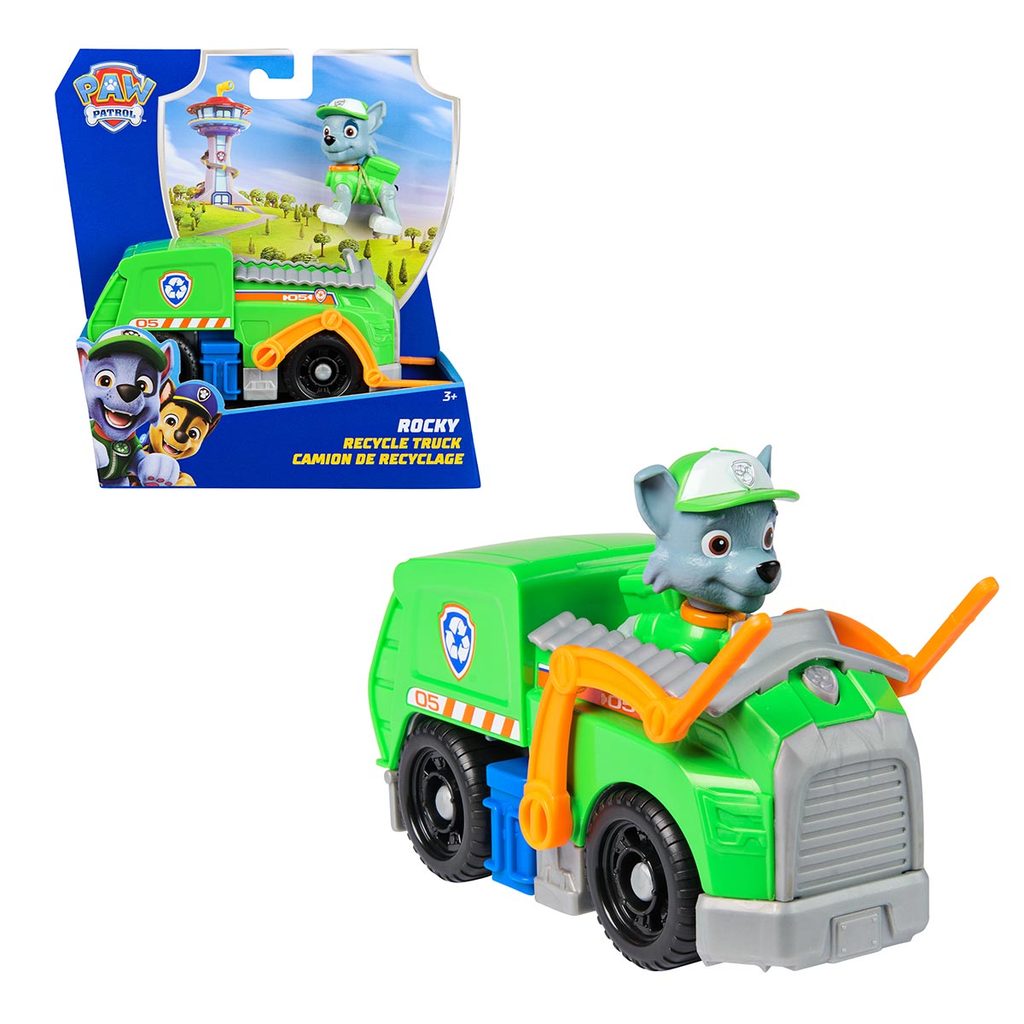 Boneco Rocky e Caminhão de Lixo Reciclável - Patrulha Canina - Spin Master - Sunny