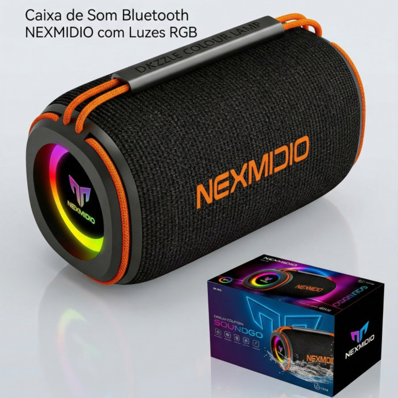 Portátil Caixa De Som Bluetooth Resistente a Água Com Alto Falante Duplo e Luz RGB Caixa De Som Com MD-B01