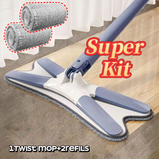 Esfregão Giratório Twist - 2 Refils Multiuso Premium 360° 130 comprimento Máquina Lavável Limpeza Noviva em Oferta na Shopee
