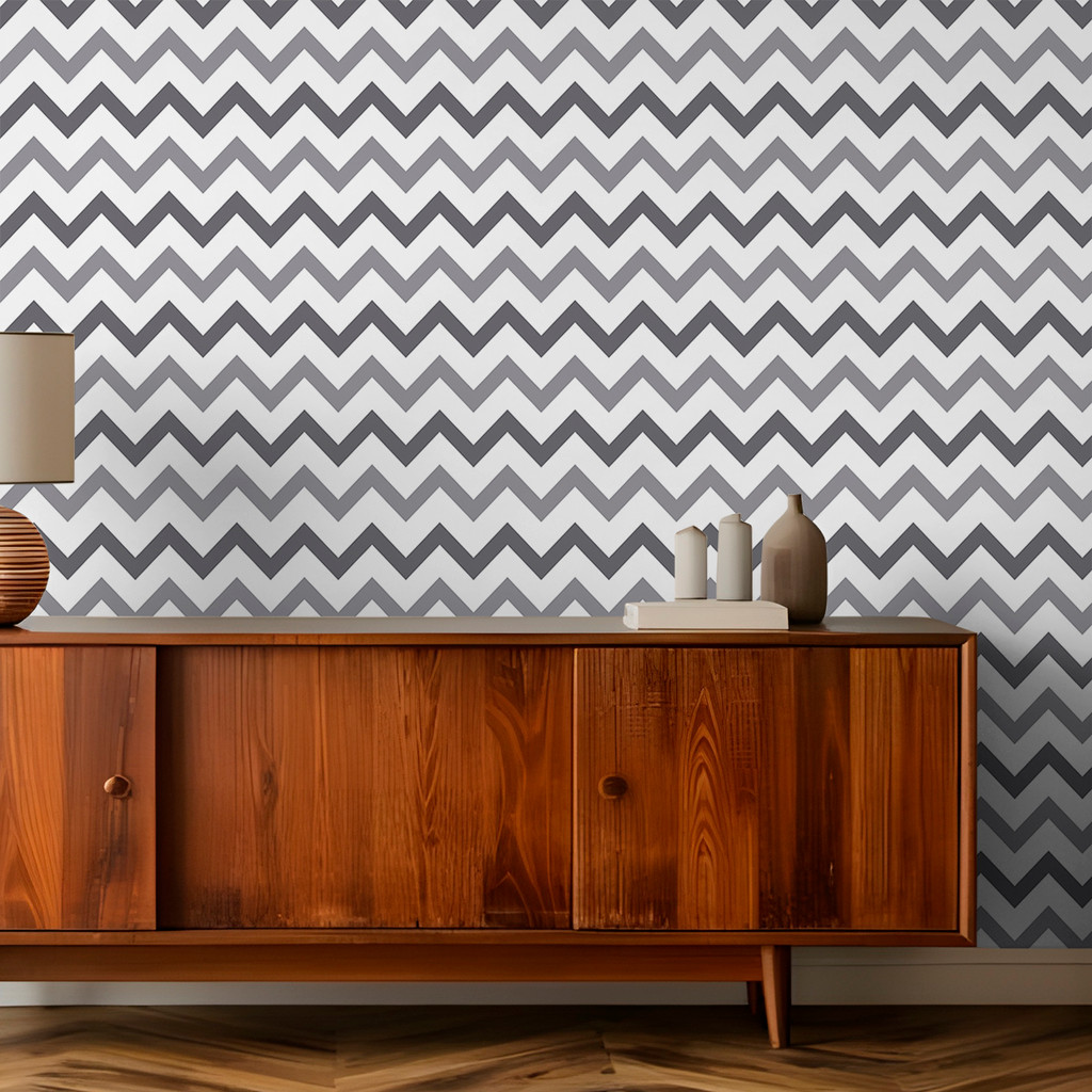 Papel De Parede Adesivo Chevron Cinza