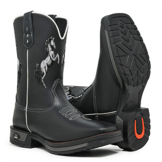 Bota Texana Country Em Couro Com Sola Jump!