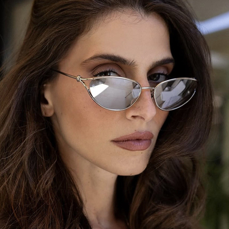 Óculos De Sol Femininos , De metal Olho De Gato De Armação Pequena Da Moda Masculina E Feminina