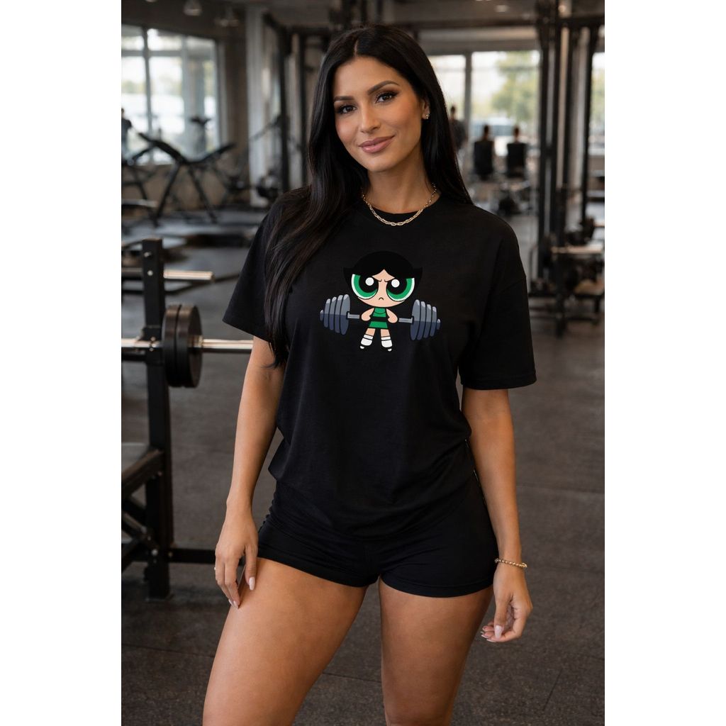 Camisa Blusa Feminina Camiseta Academia Treino Barra Fitness Super Poderosa Lançamento Oferta